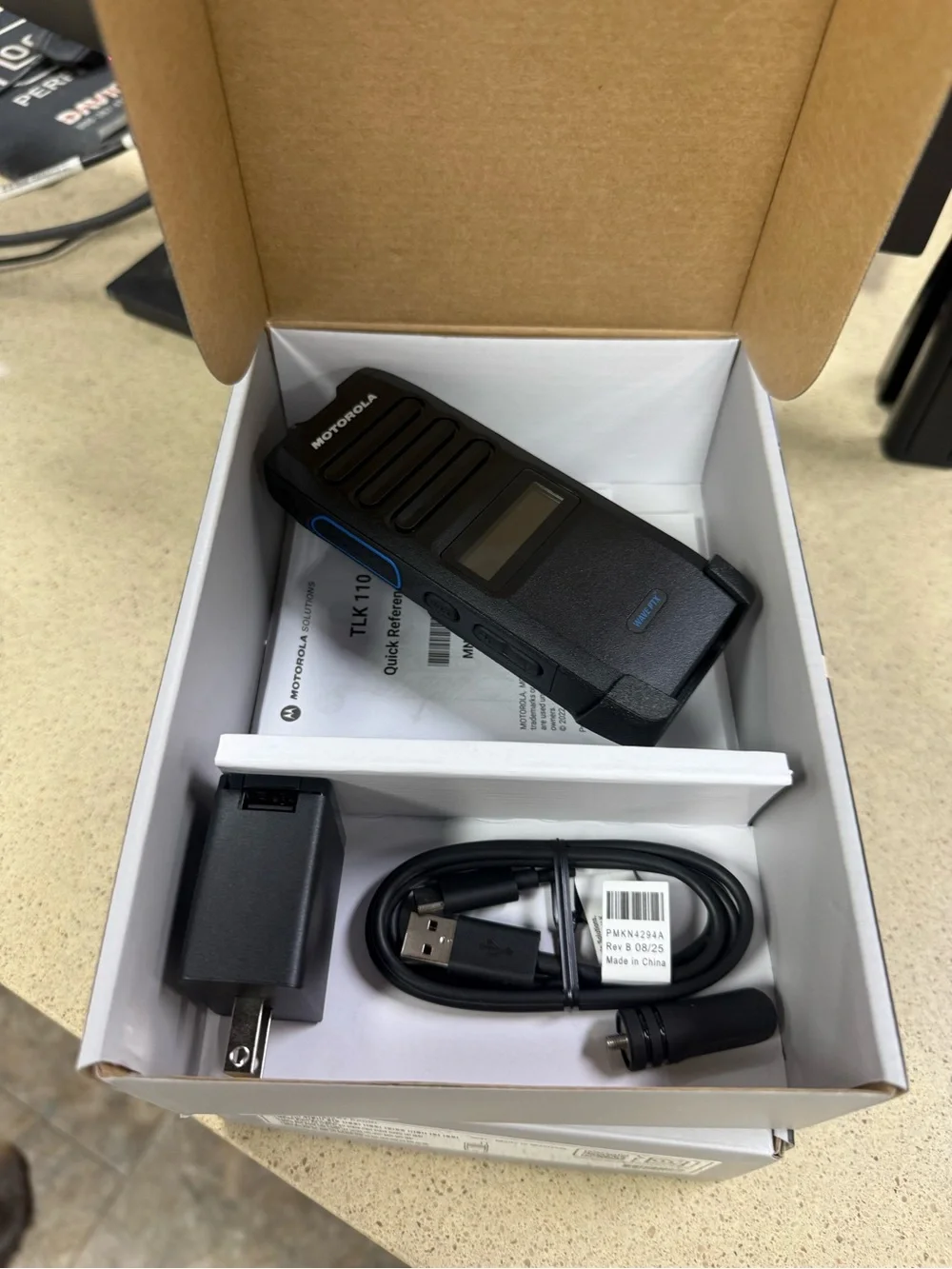 Motorola TLK 110 Two-Way Radio Box - Black, Walkie Talkie